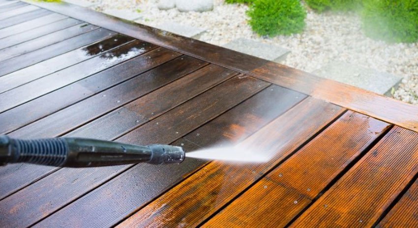 nettoyage terrasse en bois haute pression
